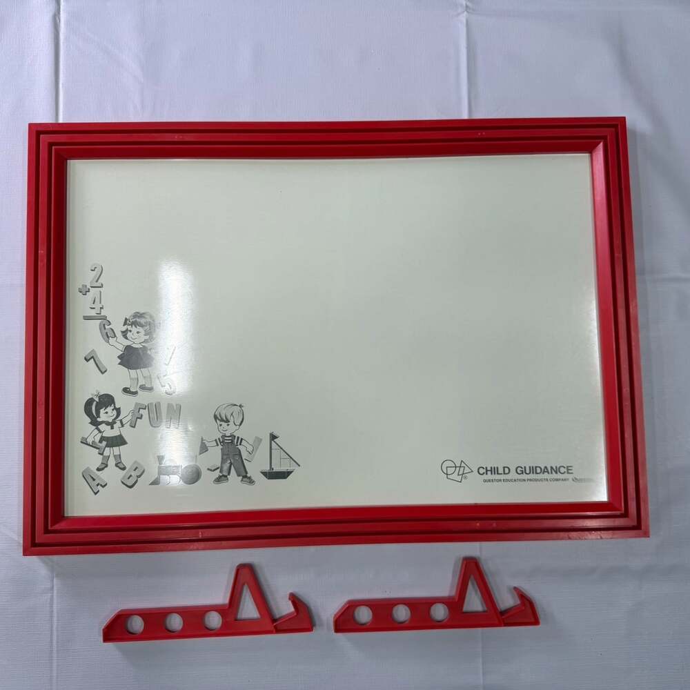 VINTAGE CHILD GUIDANCE MAGNETIC ALPHABET BOARD With Stand Only By Questor Ed